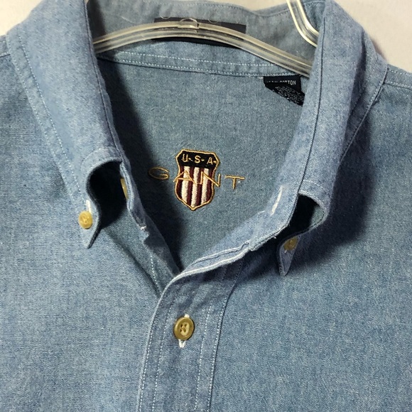 NWOT Gant USA Chambray pocket shirt L - Picture 4 of 8